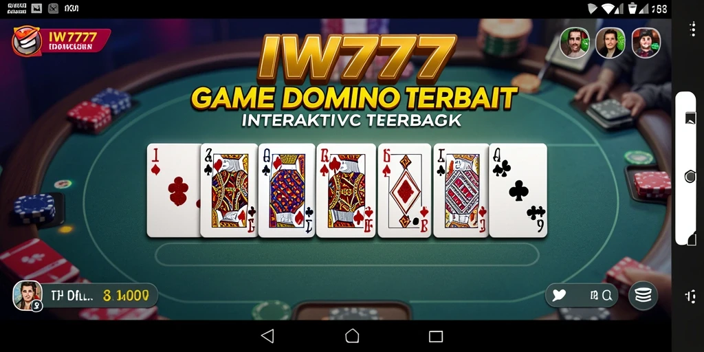 Tangkapan layar utama IW777 menunjukkan gameplay domino yang mengasyikkan.