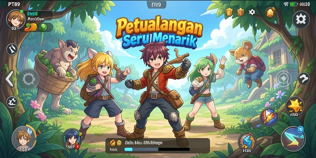 Tampilan seru gameplay PT89 dengan karakter anime yang menawan.