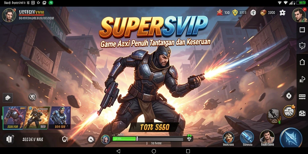 Tampilan gameplay SUPERSVIP dengan aksi mendebarkan yang penuh tantangan.