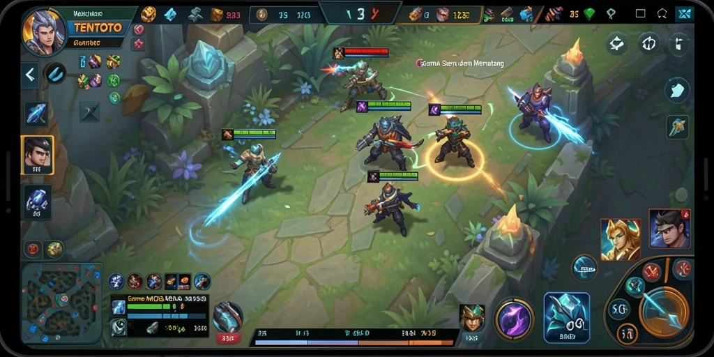 Screenshot gameplay MOBA TENTOTO yang menampilkan aksi seru.